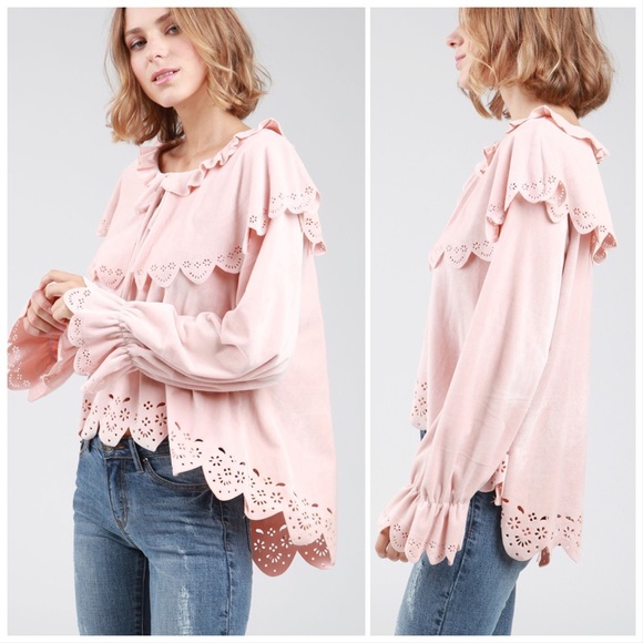 Blush & Velvet Crush Eyelet Top - Picture 3 of 9